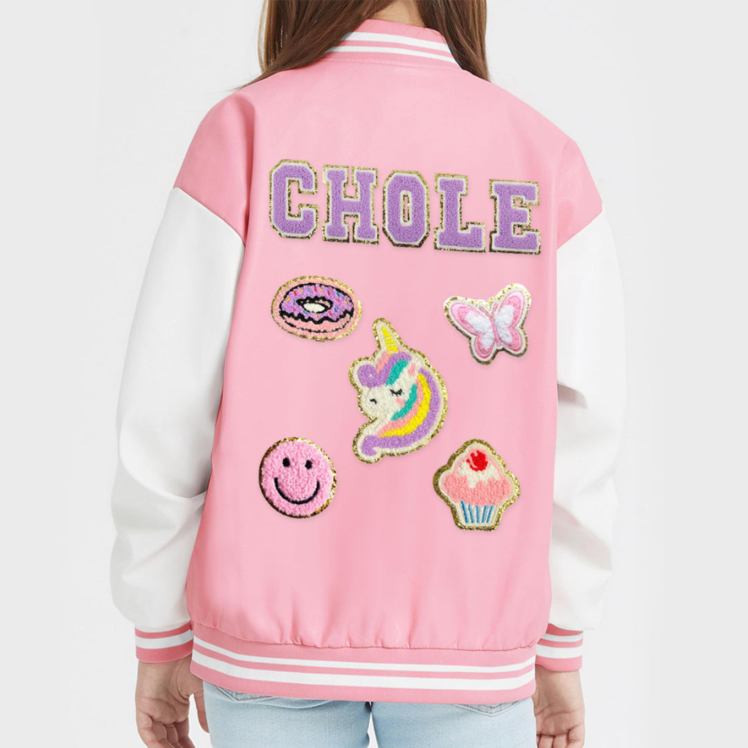 Personalized Kids Baseball Patch Jacket - Sokidsun