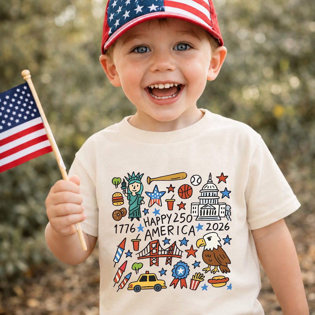 Kids 250th America 1776-2026 Celebration T-Shirt