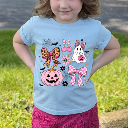 Personalized Kids Cute Halloween Bow Graphic T-Shirt