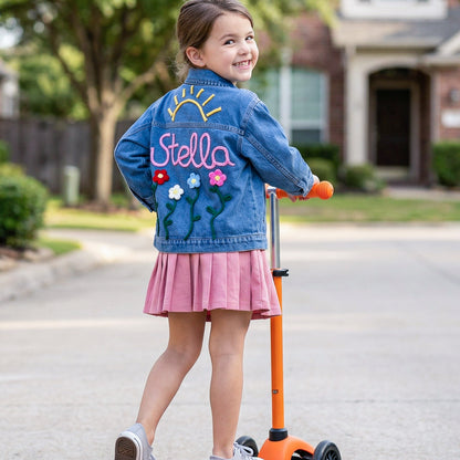 Adorable Personalized Kids Name Denim Jacket - Sokidsun