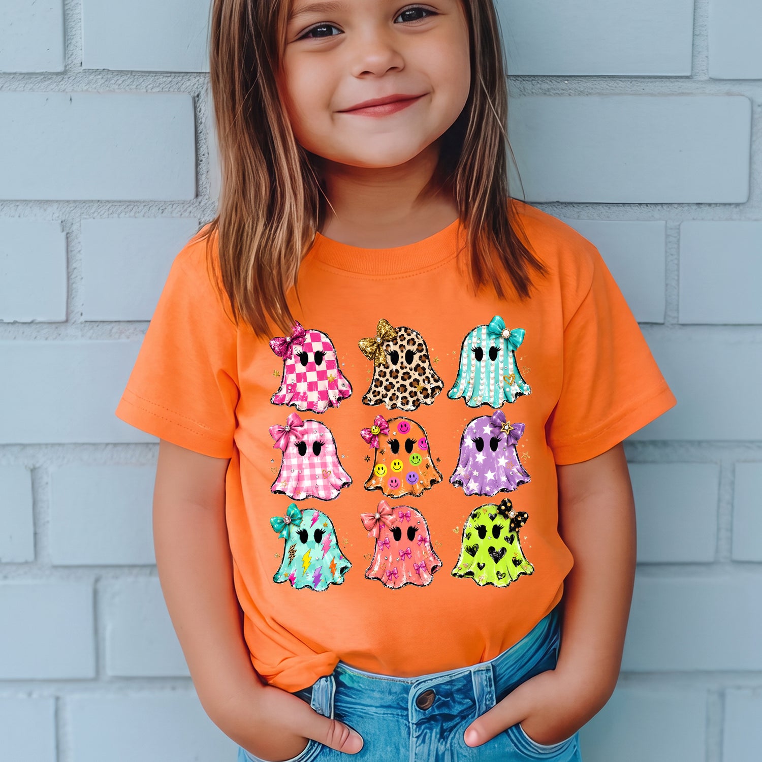 Personalized Kids Cute Ghost Halloween Graphic T-Shirt