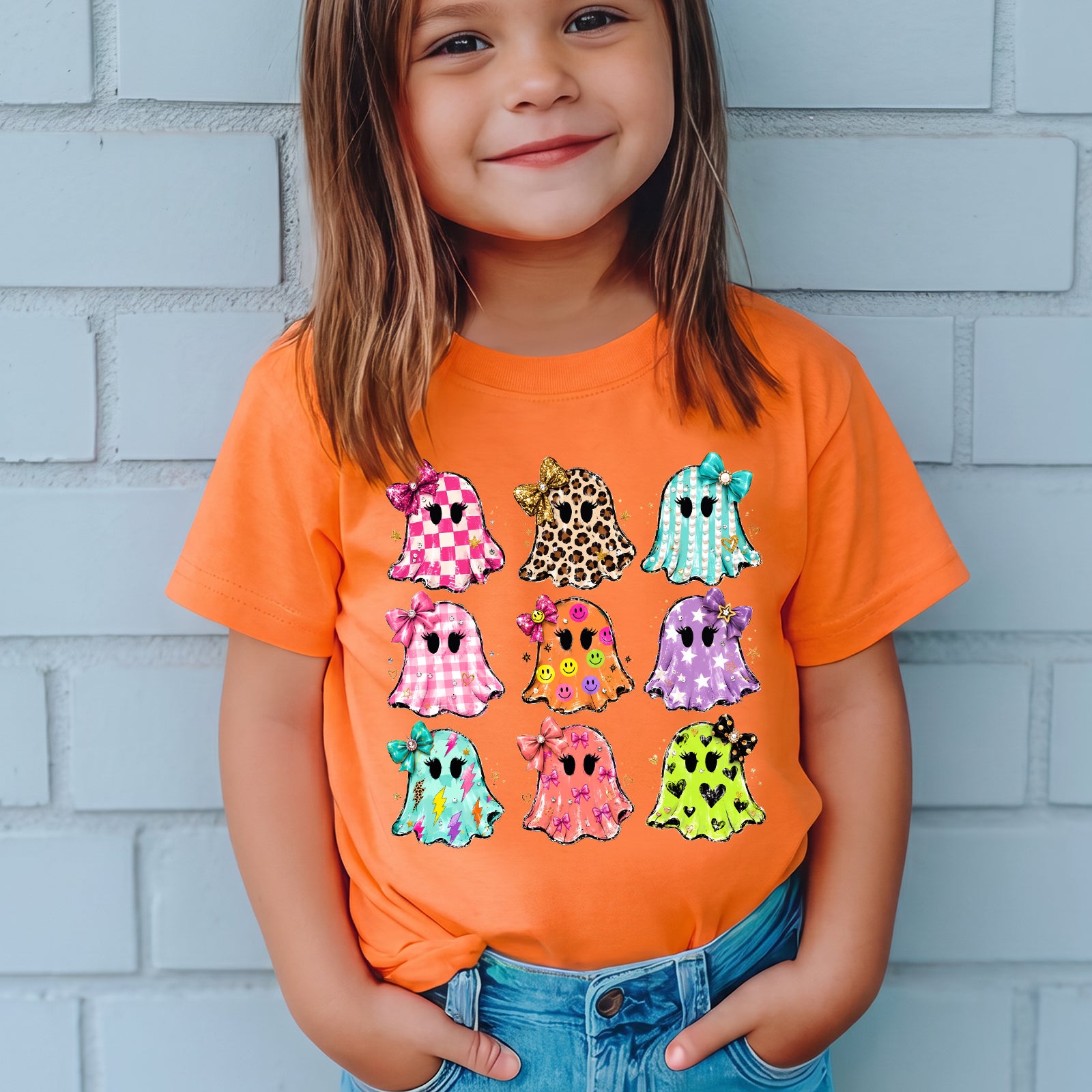 Personalized Kids Cute Ghost Halloween Graphic T-Shirt