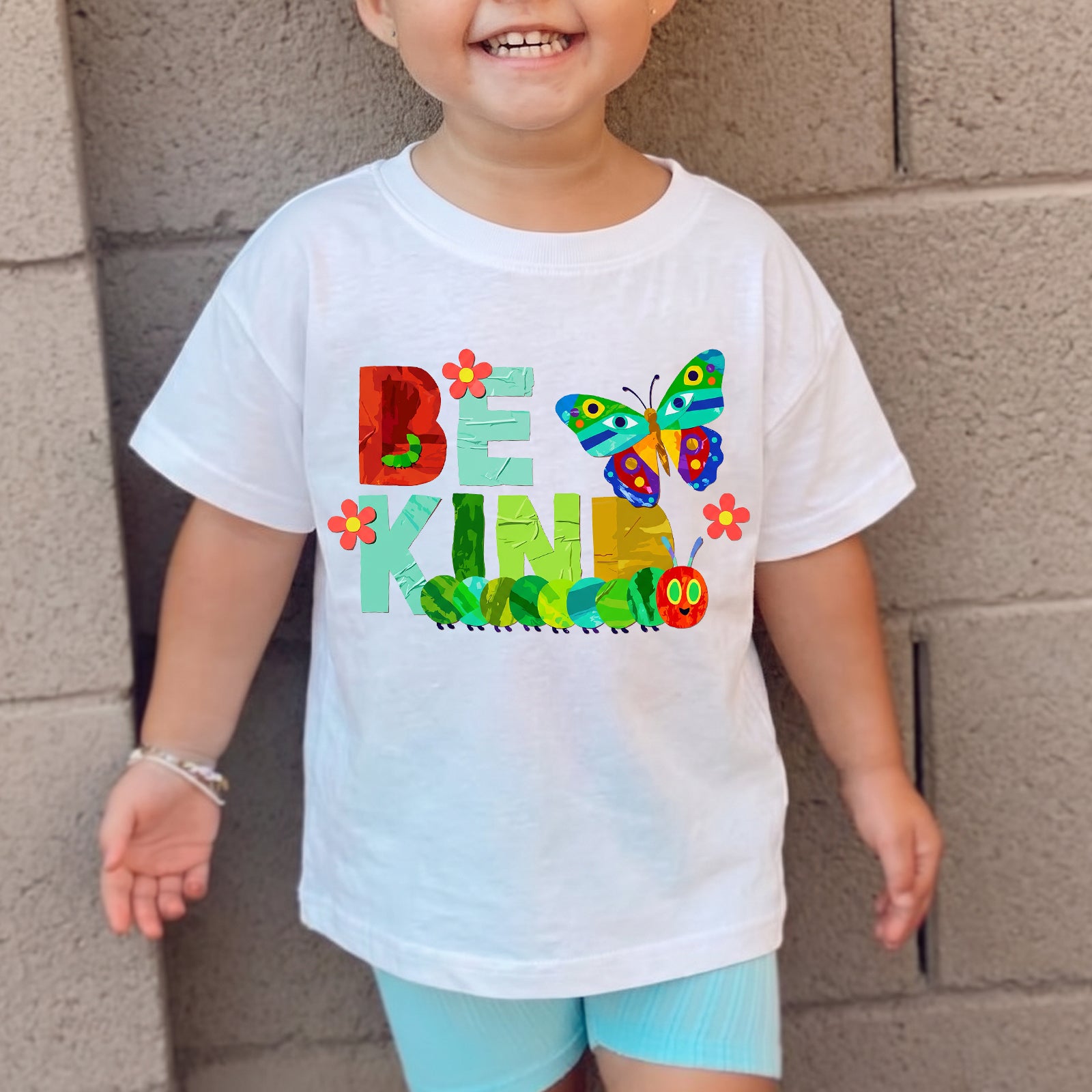 Personalized Kids Be Kind Graphic Tee Butterfly Growth Theme T-shirt