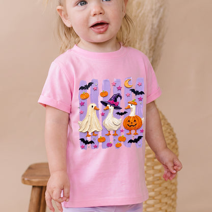 Personalized Kids Halloween Ghost Duck Graphic T-Shirt