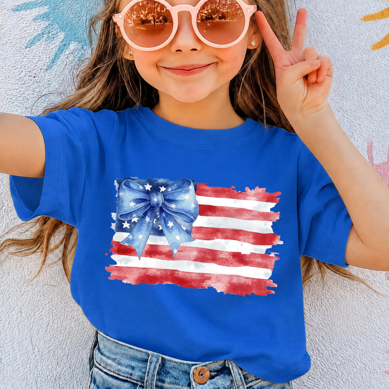 Patriotic 4th of July American Flag Kids T-Shirt