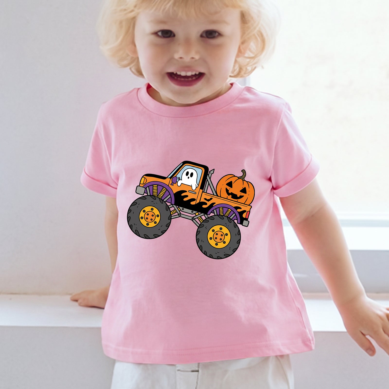 Personalized Kids Monster Truck Halloween Graphic T-Shirt