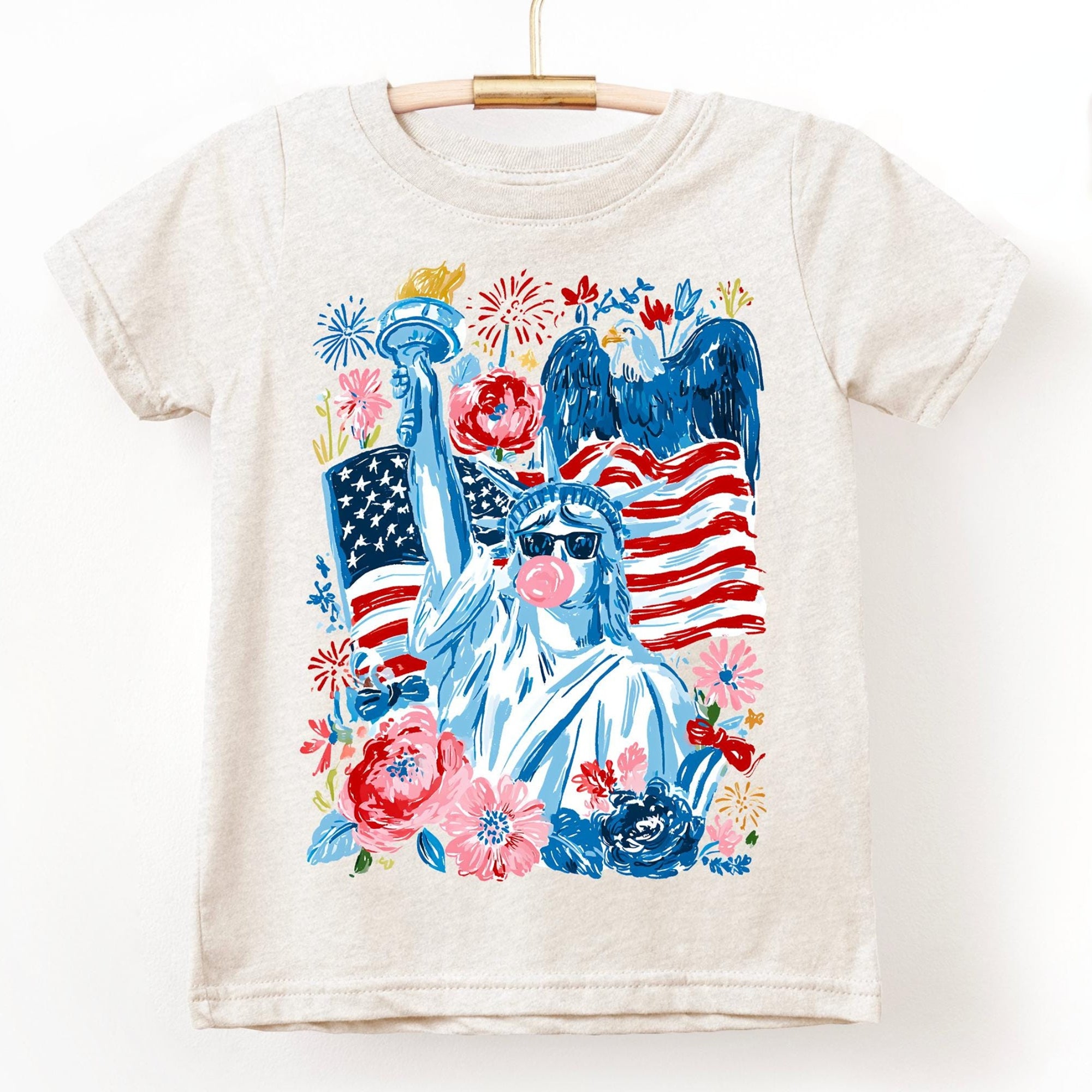 Girls Patriotic Statue of Liberty T-Shirt