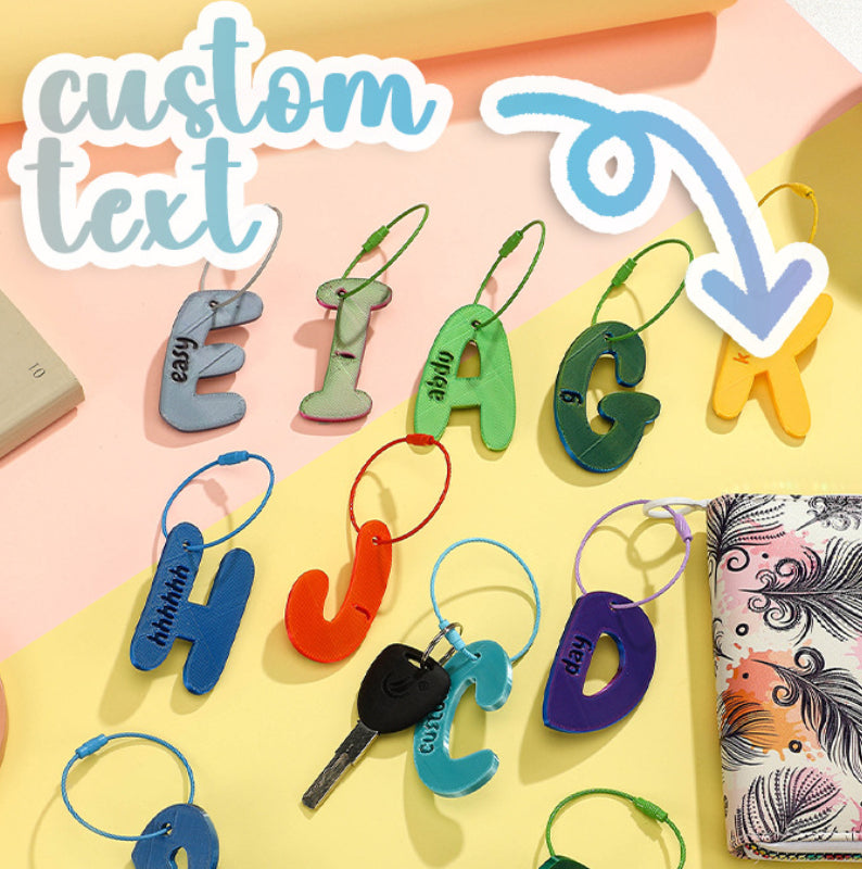Personalized Initial Name Tag Keychain