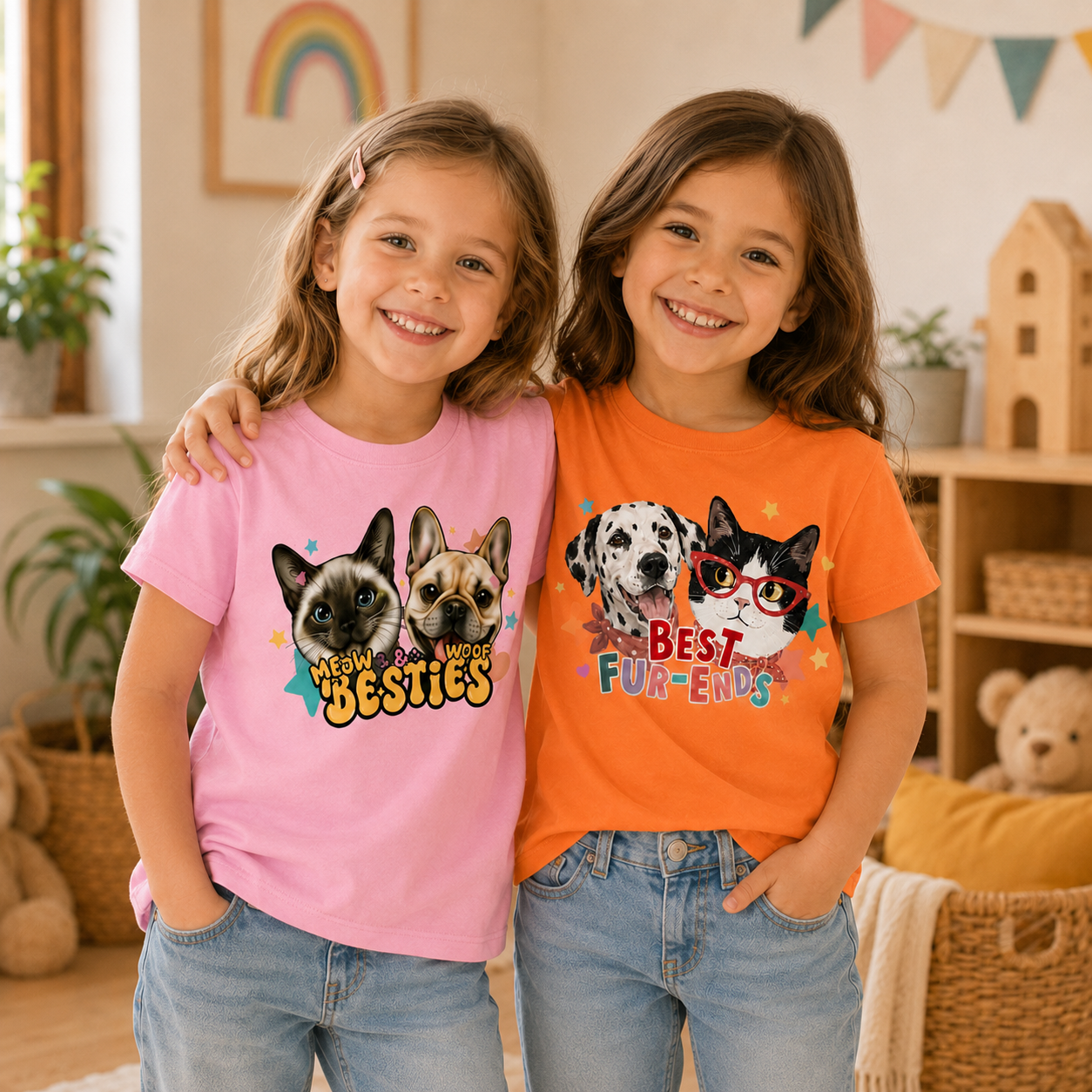 Personalized Kids’ Cute Pet Best Friends T-Shirt