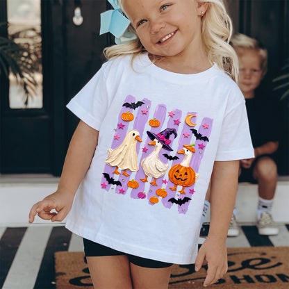 Personalized Kids Halloween Ghost Duck Graphic T-Shirt