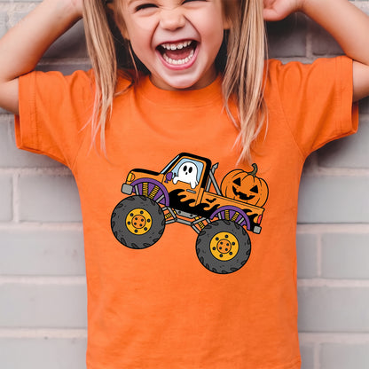 Personalized Kids Monster Truck Halloween Graphic T-Shirt