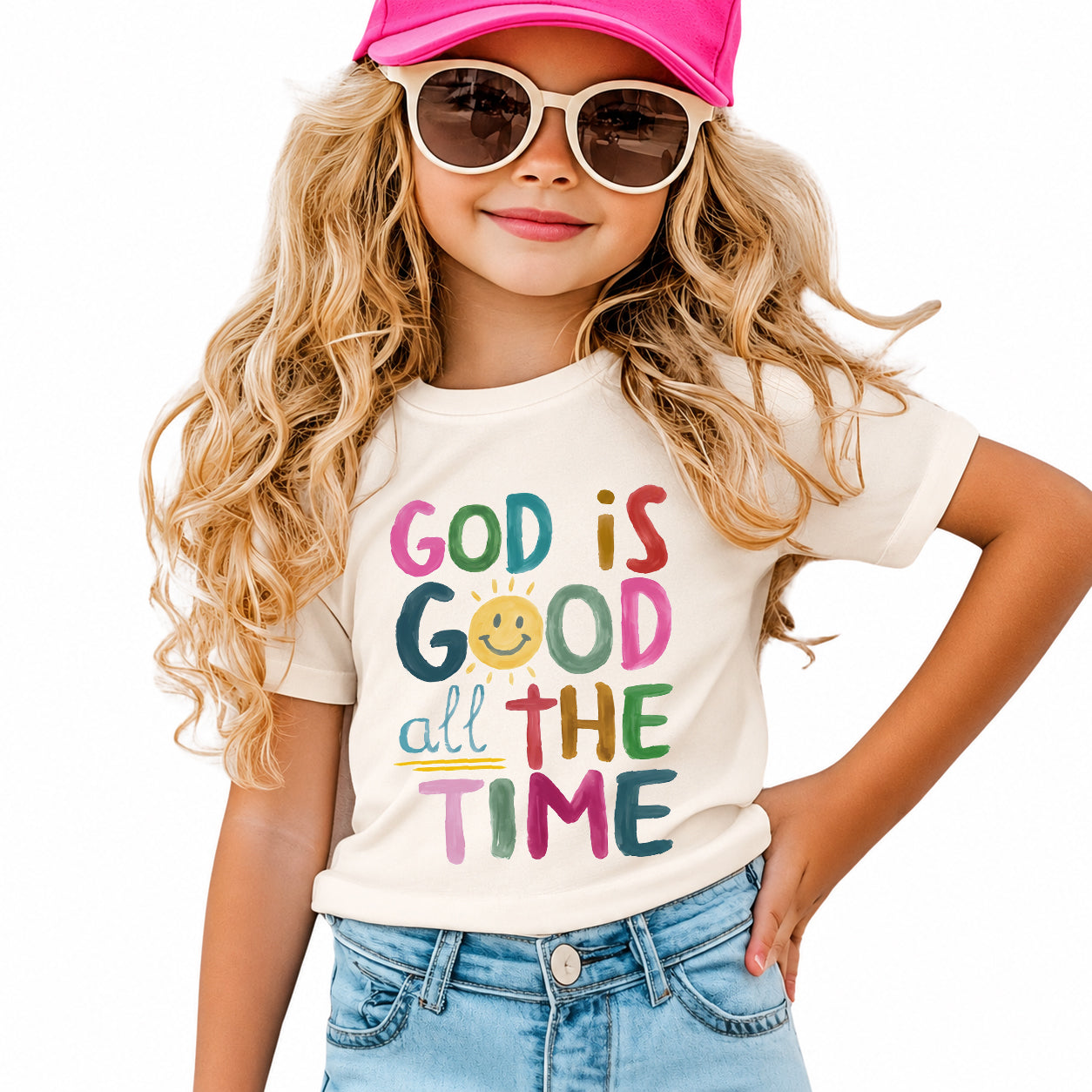 God Is Good All The Time Kids Inspirational Faith T-Shirt