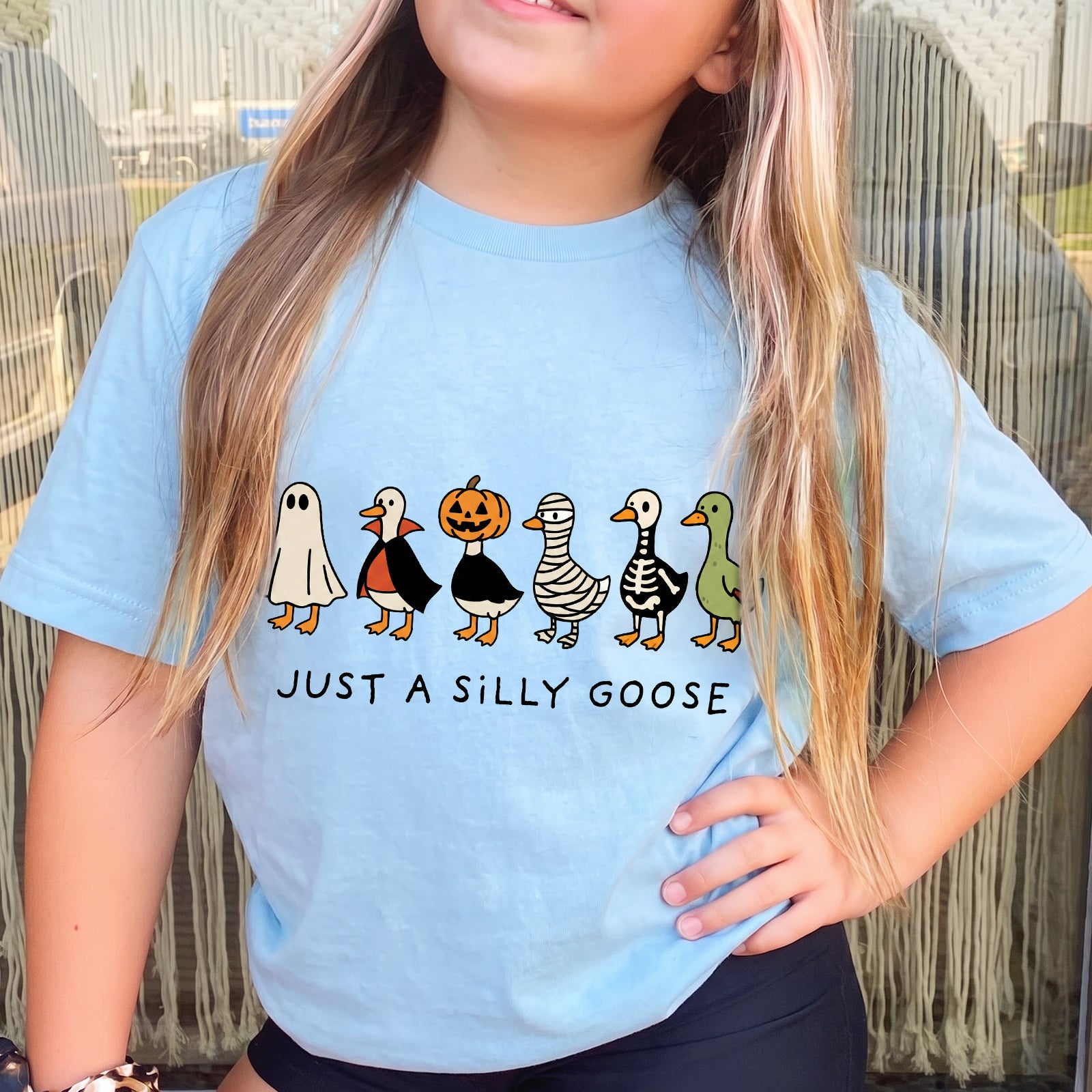 Personalized Kids Silly Goose Halloween Graphic T-Shirt