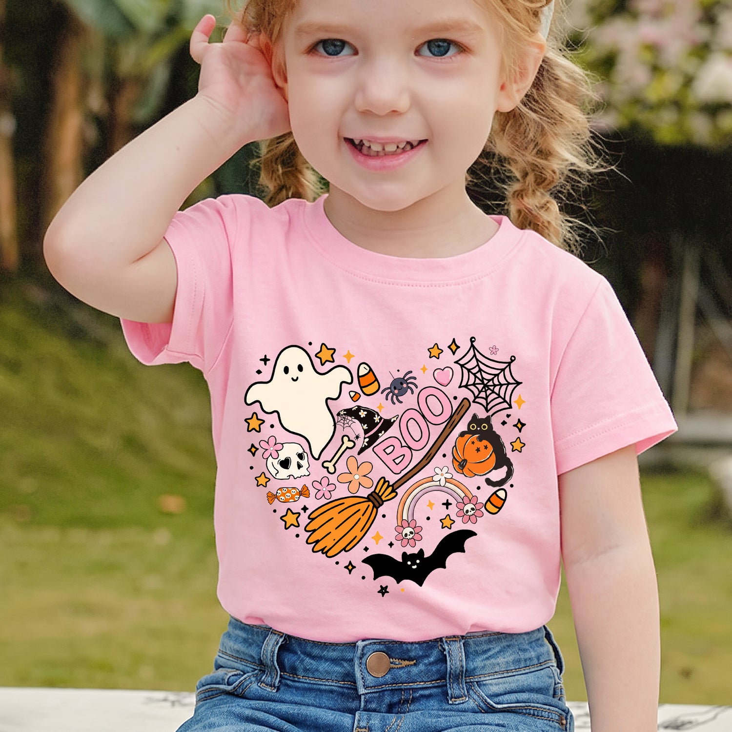 Personalized Kids Boo Halloween Graphic T-Shirt