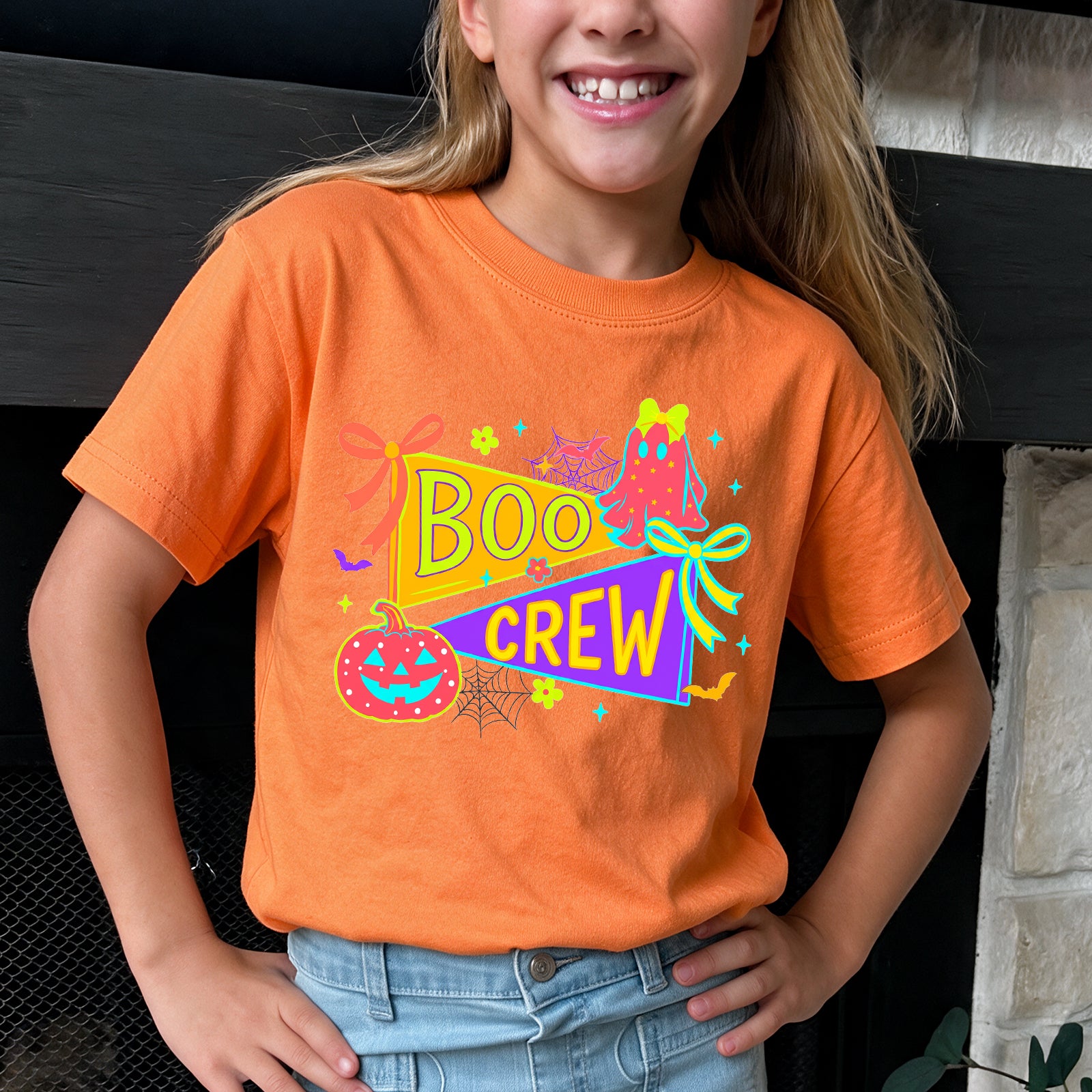 Personalized Kids Boo Crew Halloween Graphic T-Shirt