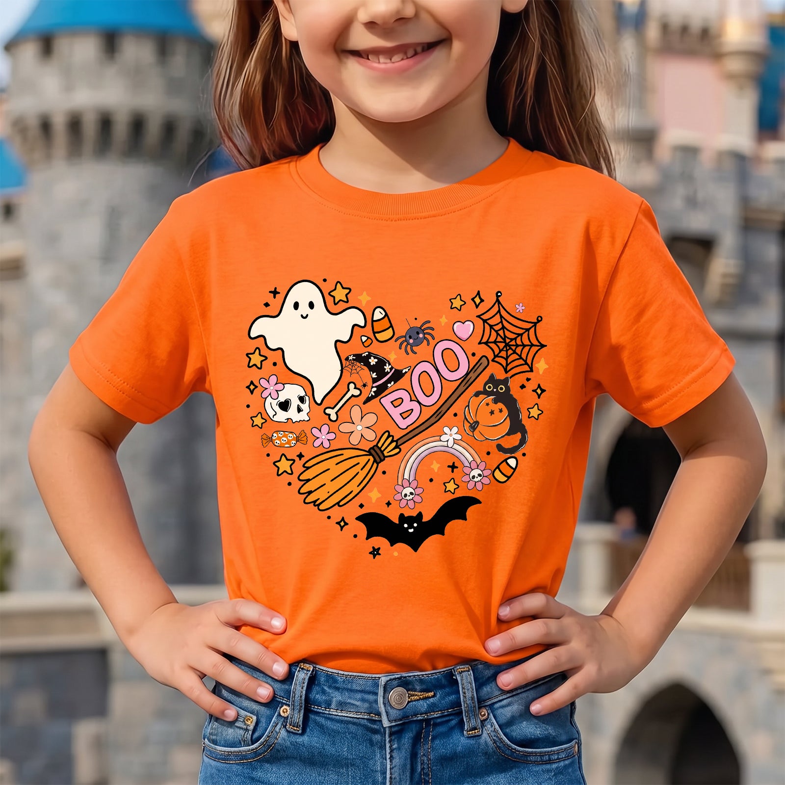 Personalized Kids Boo Halloween Graphic T-Shirt