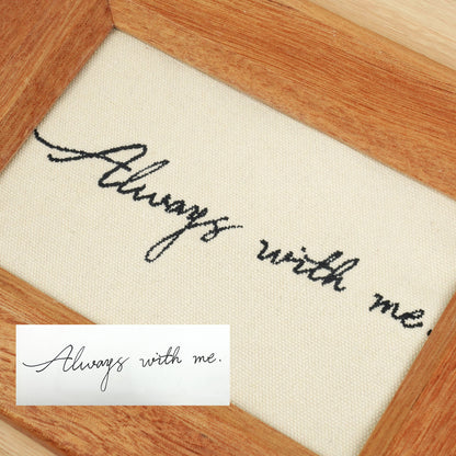 Personalized Handwriting Embroidery Wooden Keepsake Frame from Your Writing