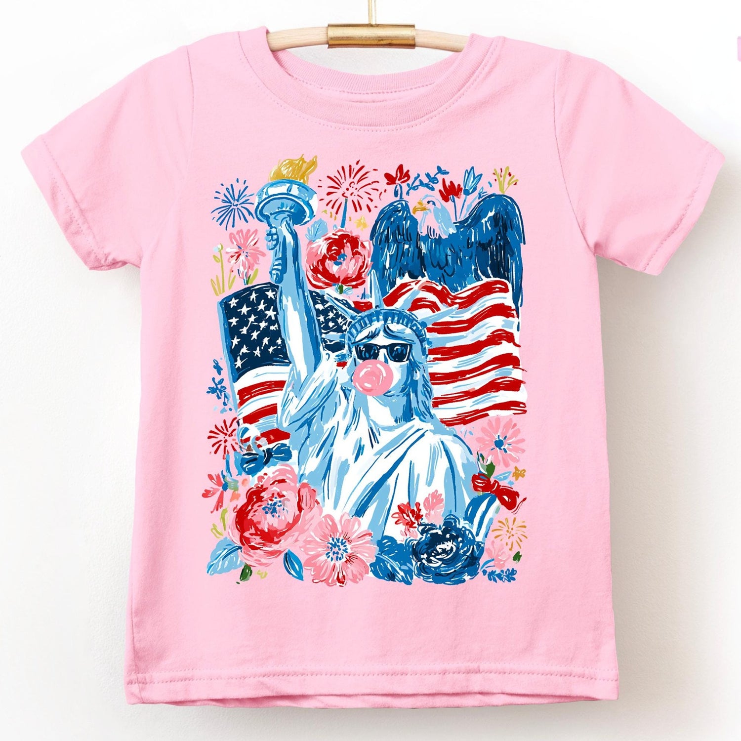 Girls Patriotic Statue of Liberty T-Shirt
