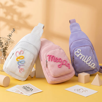 Personalized Kids Corduroy Sling Backpack