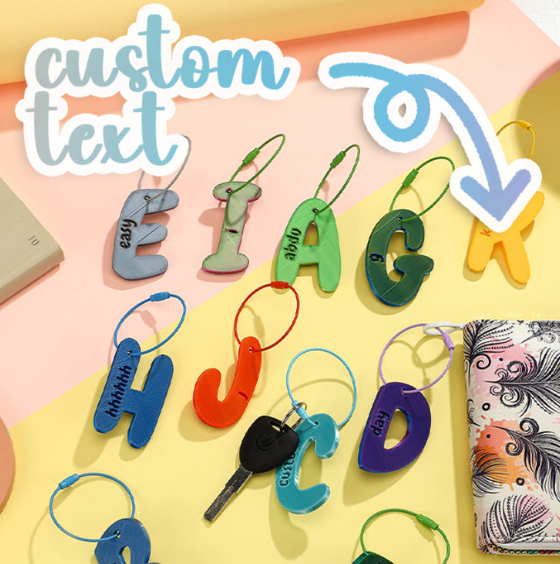 Personalized Initial Name Tag Keychain