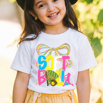 Personalized Girls Softball Graphic T-shirt