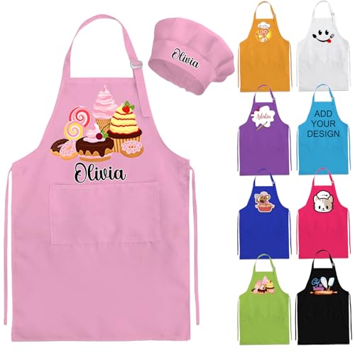 Personalized Kids Cooking Apron and Chef Hat Set - Sokidsun