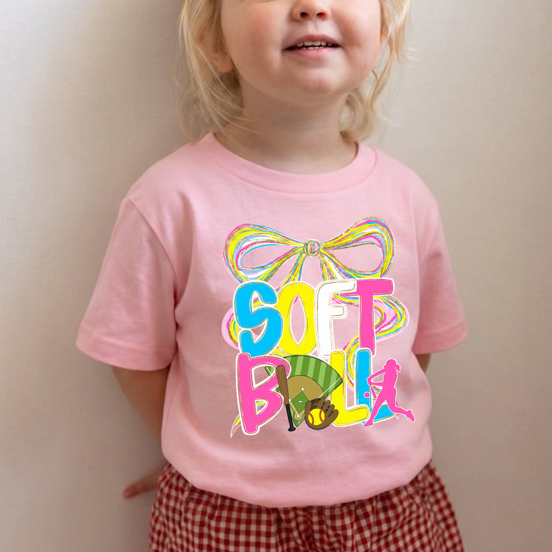 Personalized Girls Softball Graphic T-shirt