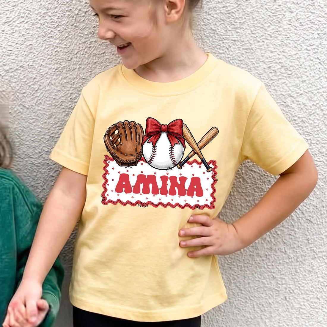 Personalized Girls Baseball T-shirt with Custom Name