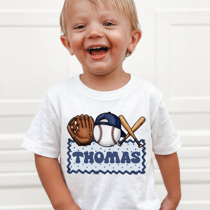 Personalized Boys Baseball T-shirt with Custom Name