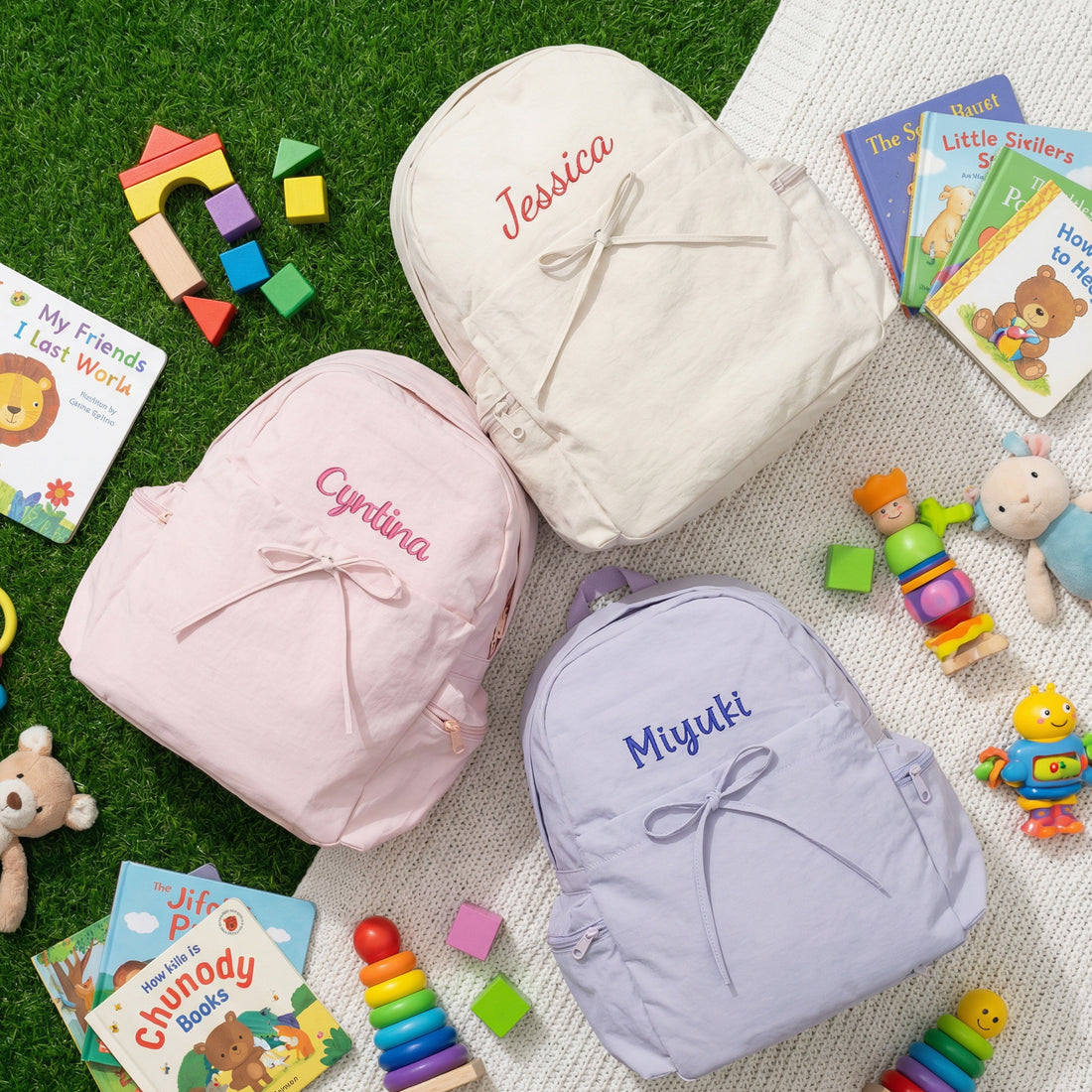 Personalized Kids School Backpack with Embroidered Name