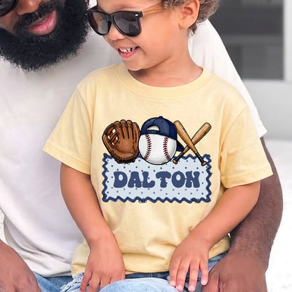 Personalized Boys Baseball T-shirt with Custom Name