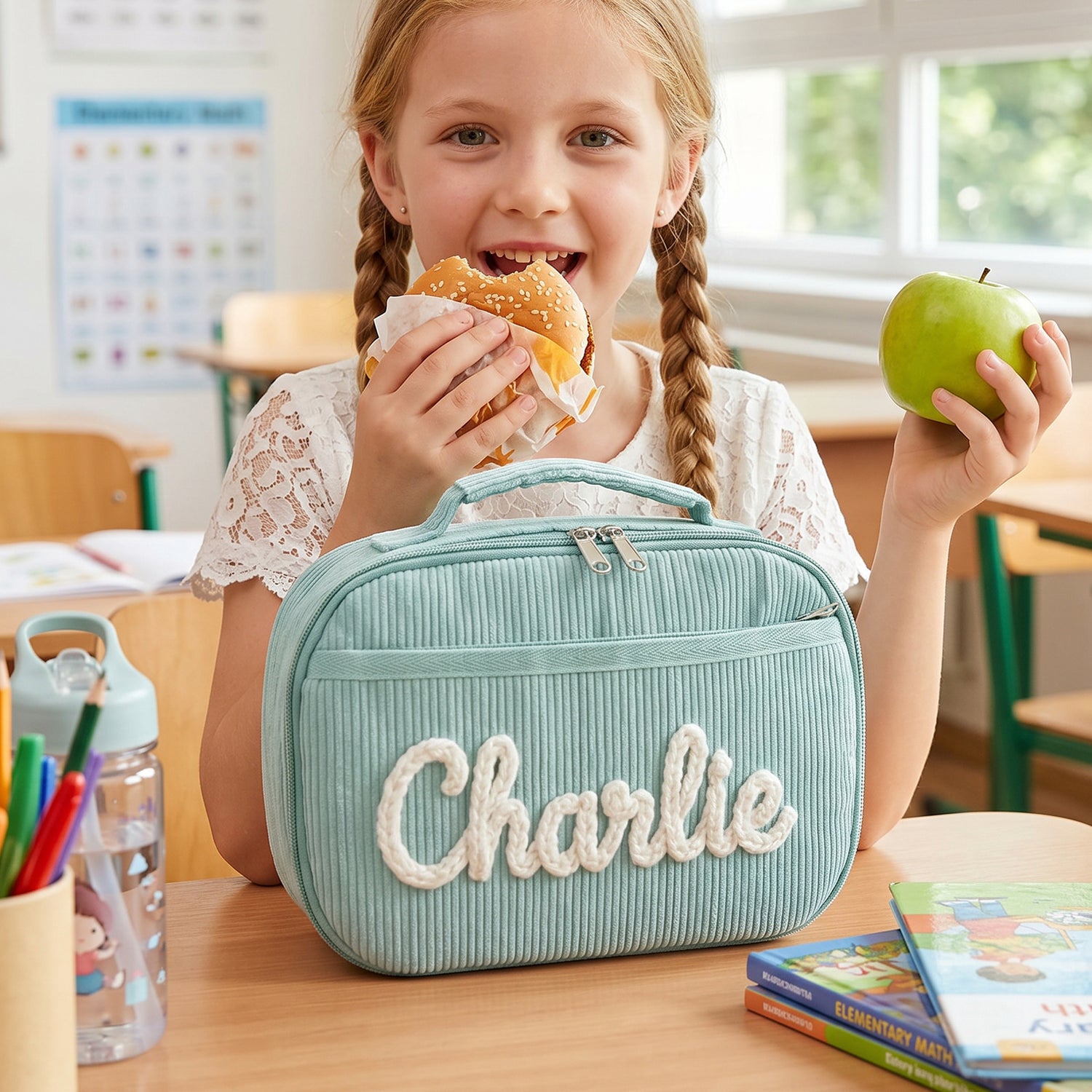 Personalized Kids Corduroy Lunch Bag