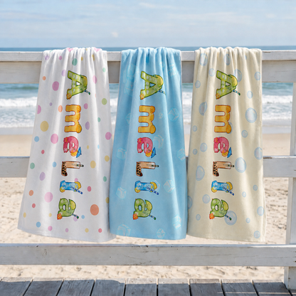 Personalized Kids’ Refreshing Drink Name Beach Towel