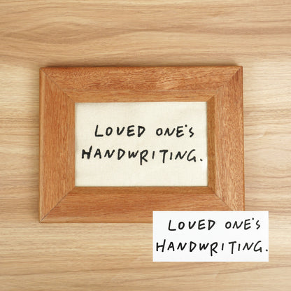 Personalized Handwriting Embroidery Wooden Keepsake Frame from Your Writing