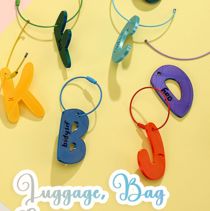 Personalized Initial Name Tag Keychain