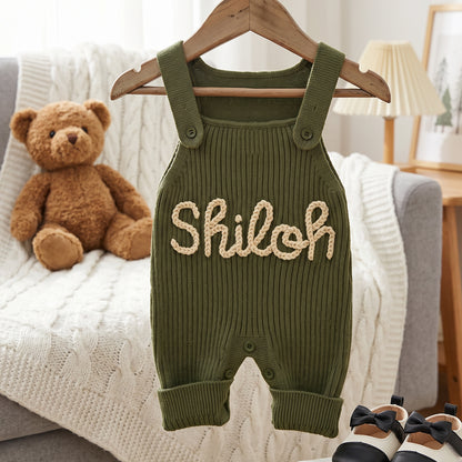 Personalized Baby Knit Dungaree Romper