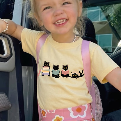 Personalized Cat Reading Shirt For Kids Book Lover Graphic T-shirt