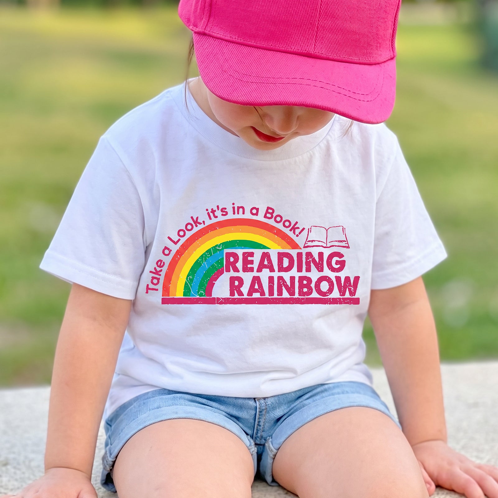 Personalized Reading Rainbow Book Lover Graphic T-shirt