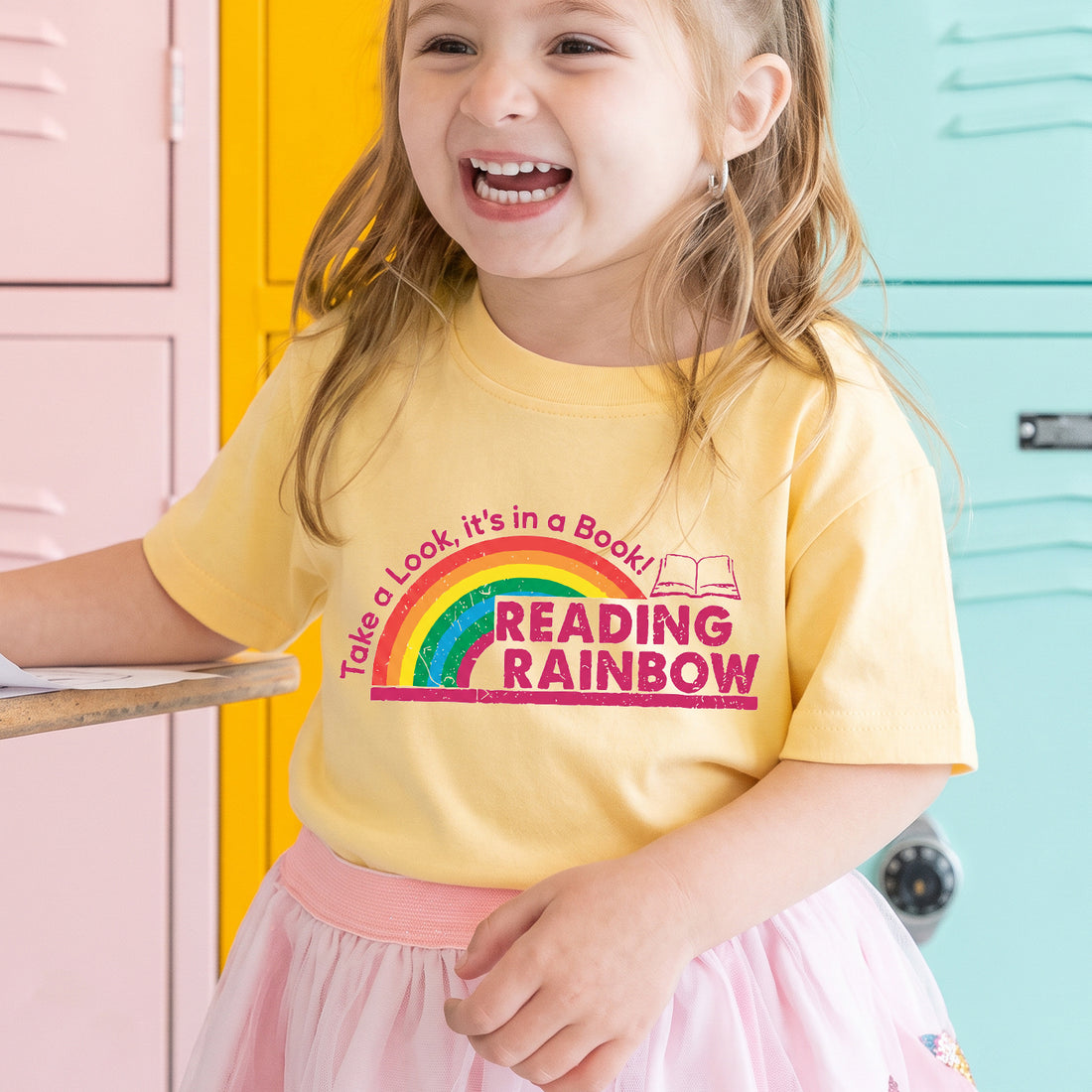 Personalized Reading Rainbow Book Lover Graphic T-shirt