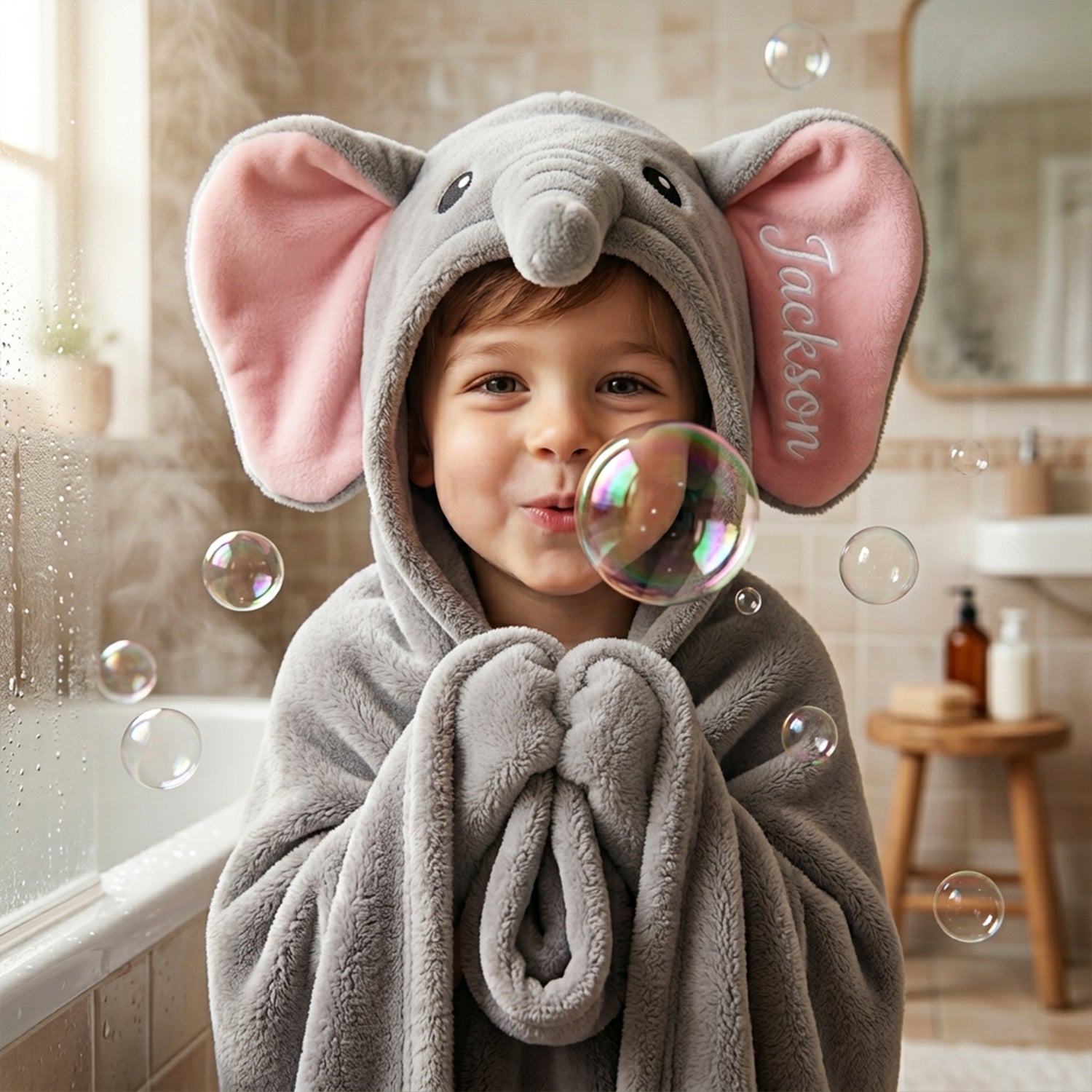 Personalized Animal Hooded Bath Towel for Babies