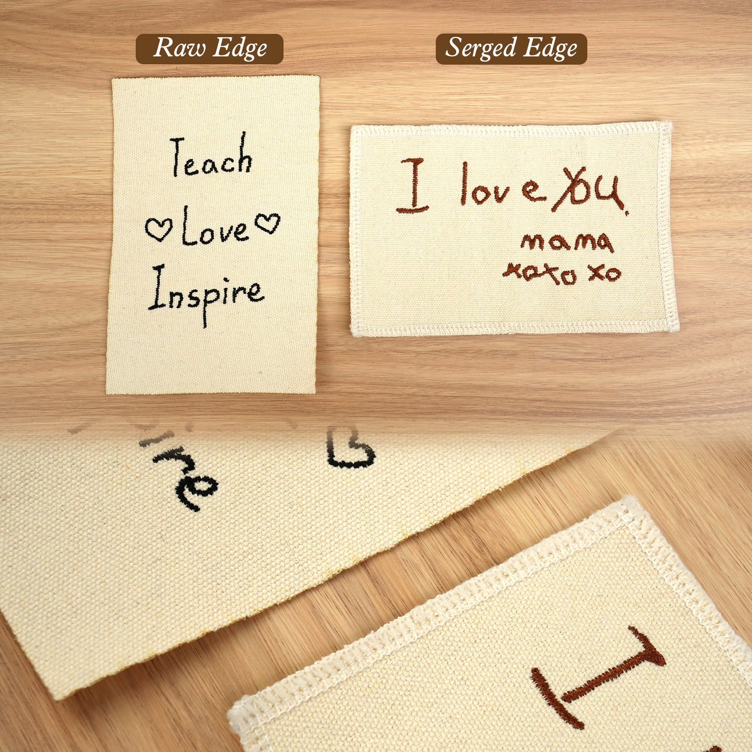 Personalized Handwriting Embroidery Wooden Keepsake Frame from Your Writing
