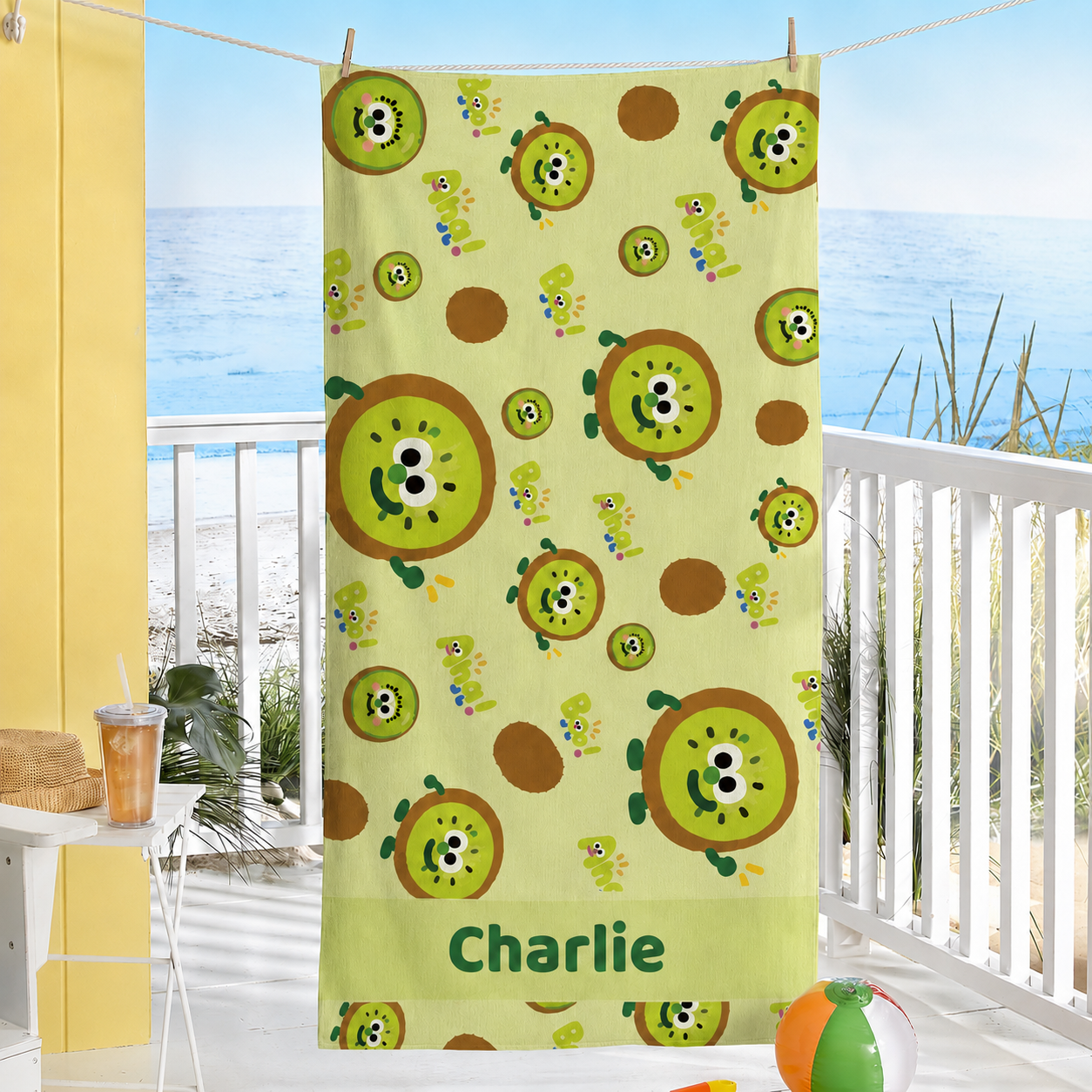 Personalized Kids’ Colorful Fruit Beach Towel