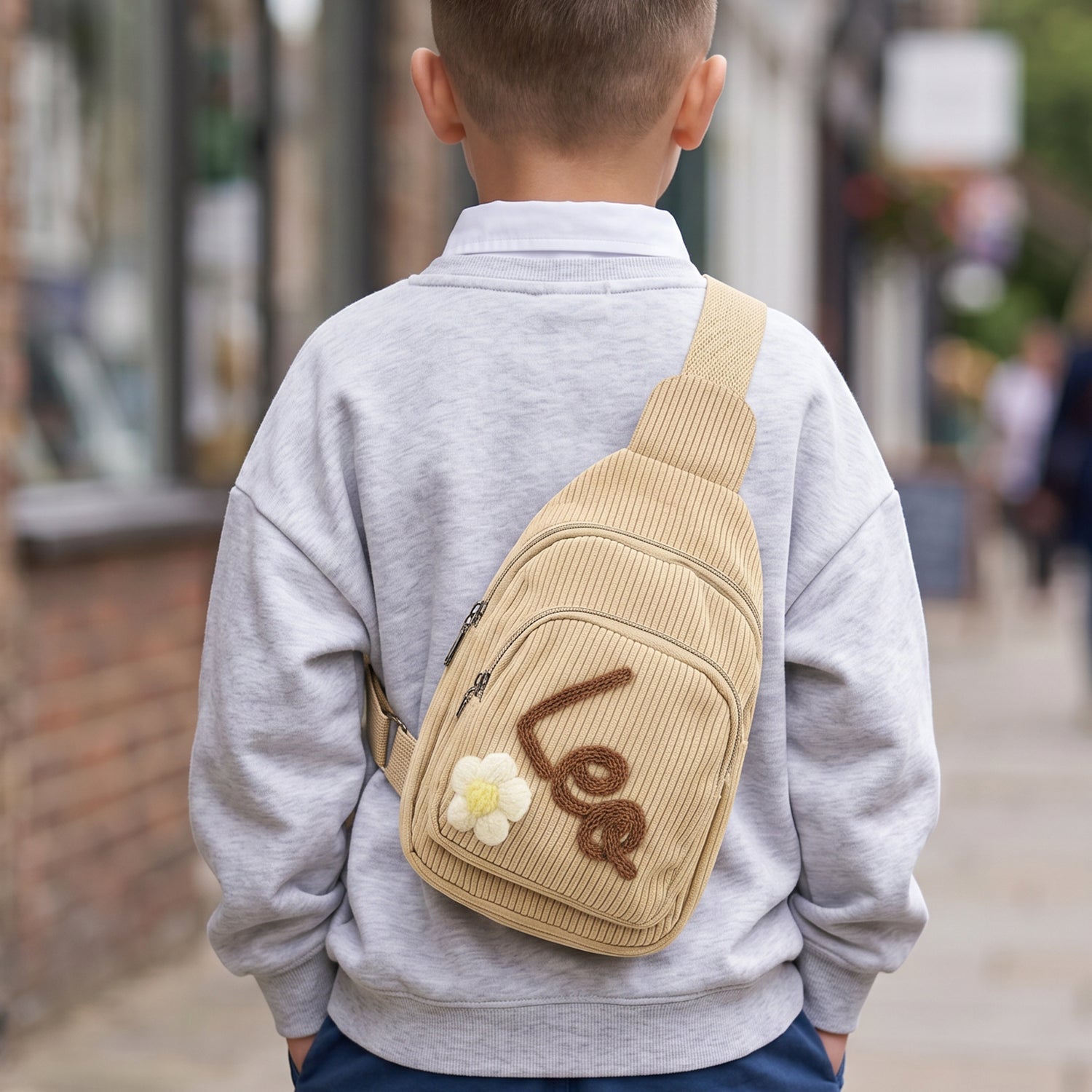 Personalized Kids Corduroy Sling Backpack