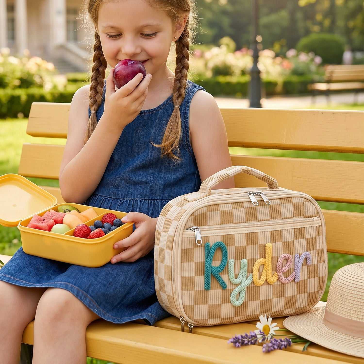 Personalized Kids Corduroy Lunch Bag