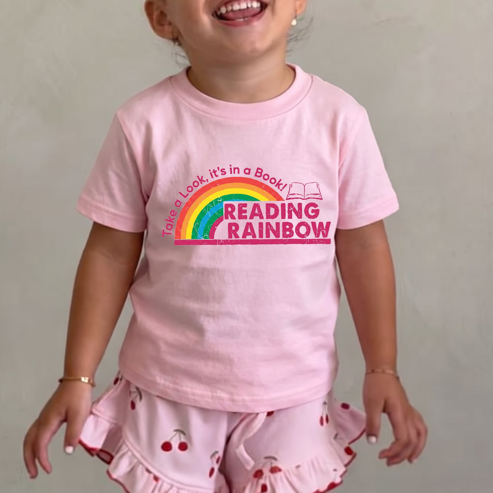 Personalized Reading Rainbow Book Lover Graphic T-shirt