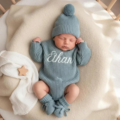 Personalized Baby Knitted Name Romper - Sokidsun