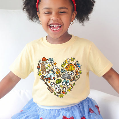 Personalized Kids Outdoor Explorer Heart Adventure Graphic T-shirt