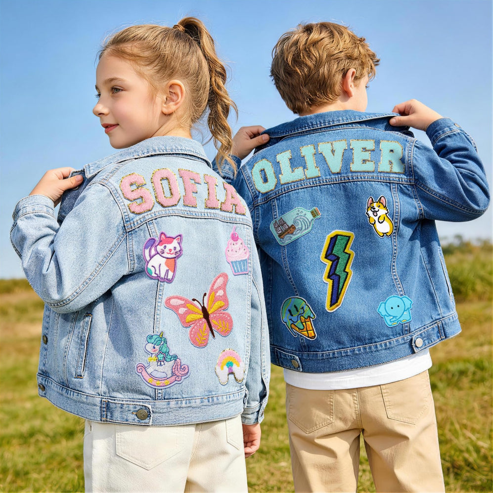 Personalized Kids Patch Denim Jacket - Sokidsun