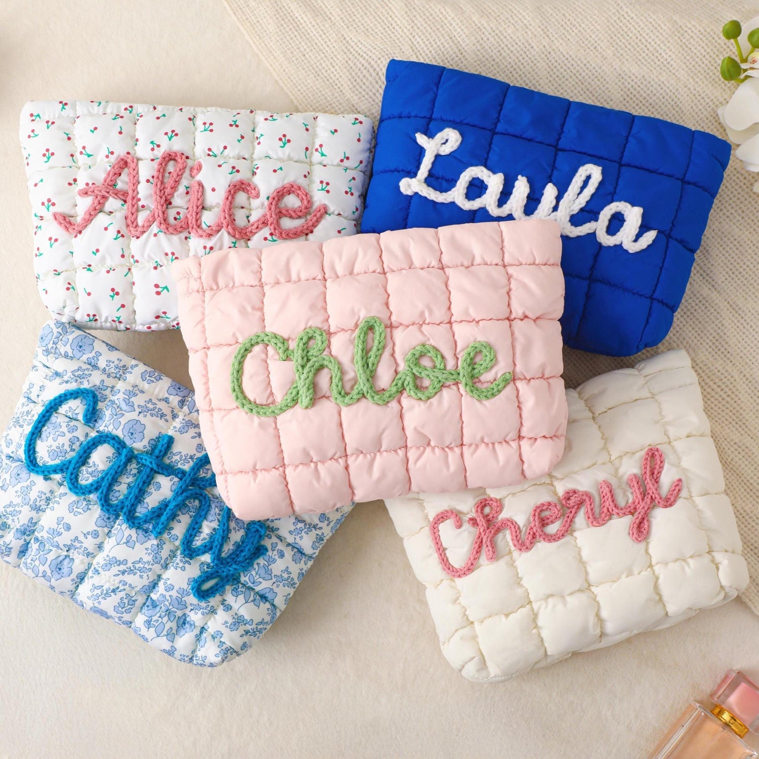 Personalized Embroidered Name Travel Cosmetic Organizer