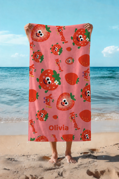 Personalized Kids’ Colorful Fruit Beach Towel